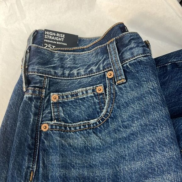 J. Crew Factory BX530 Premium Edition High-rise Straight Jeans size 25 Tall NWT - Picture 8 of 15